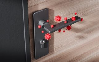 Bacteria spores on door handle